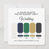 Navy and Emerald Wedding Color Palette Card 招待状 (正面)