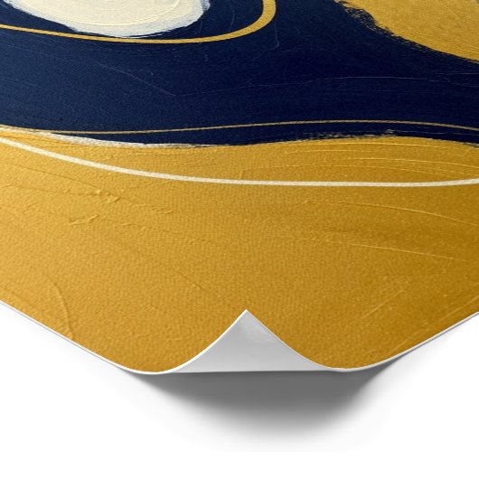 Navy and Gilded Flow ポスター (角)