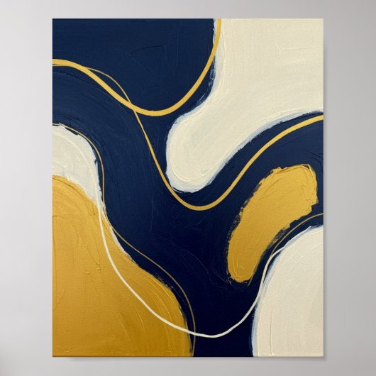 Navy and Gilded Flow ポスター (正面)