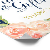 Navy and Gold 結婚 FoilのSign 8x10" ポスター (角)