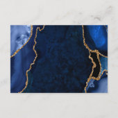 Navy and Gold Agate Wedding Reception エンクロージャーカード (裏面)