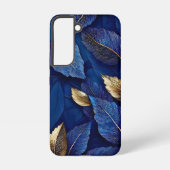 Navy and Gold Botanical Leaf Pattern Samsung Galaxyケース (裏面)