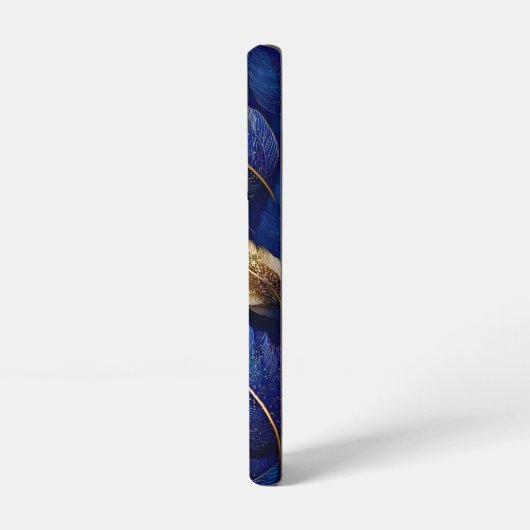 Navy and Gold Botanical Leaf Pattern Samsung Galaxyケース (左側面)