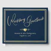 Navy and Gold Elegant Wedding ゲストブック (正面)