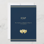 Navy and Gold Elegant Wedding with RSVP 招待状 (裏面)