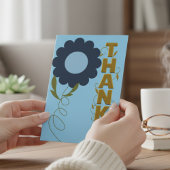 Navy and Gold Flower Gratitude Card ノートカード