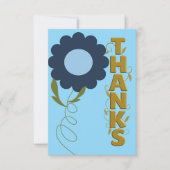 Navy and Gold Flower Gratitude Card ノートカード (正面)