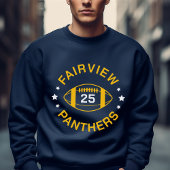 Navy and Gold Football Player Jersey Number スウェットシャツ