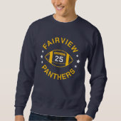 Navy and Gold Football Player Jersey Number スウェットシャツ (正面)