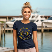 Navy and Gold Football Player Jersey Number Tシャツ