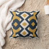 Navy and Gold Geometric Mediterranean Tile  クッション (ブランケット)