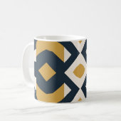 Navy and Gold Geometric Tile Pattern コーヒーマグカップ (正面左)
