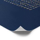 Navy and Gold Indian Inspired Seating Chart ポスター (角)