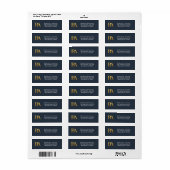 Navy and Gold Monogram Law Firm Address Labels ラベル (フルシート)