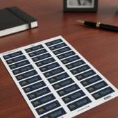 Navy and Gold Monogram Law Firm Address Labels ラベル