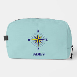 Navy and Gold Nautical Compass Rose with Name ドップキット