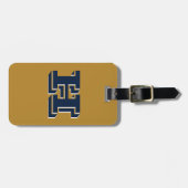 Navy and Gold School Pride Color Style Monogram ラゲッジタグ (正面横)