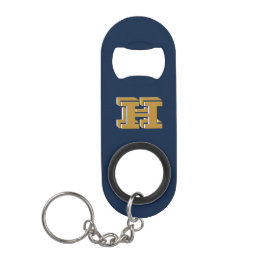 Navy and Gold Stainless Keychain Bottle Opener キーホルダー栓抜き