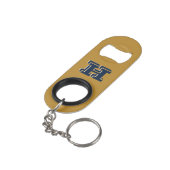 Navy and Gold Stainless Keychain Bottle Opener キーホルダー栓抜き (裏面アングル)