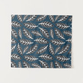 Navy and gray abstract foliage タペストリー (正面(横))