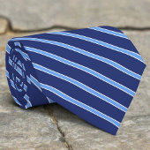 Navy And Light Bule Stripes Luxury Groomsmen ネクタイ