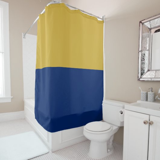 Navy and Metallic Gold Combine Colored シャワーカーテン (インサイチュ)