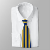 Navy and Metallic Gold Striped Stylish Neck Tie ネクタイ (タイ)