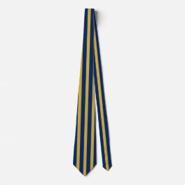 Navy and Metallic Gold Striped Stylish Neck Tie ネクタイ