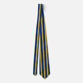 Navy and Metallic Gold Striped Stylish Neck Tie ネクタイ (裏面)
