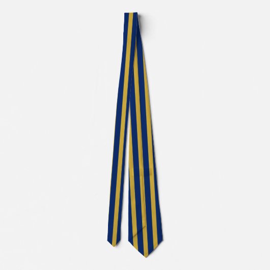 Navy and Metallic Gold Striped Stylish Neck Tie ネクタイ (裏面)