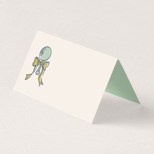 Navy and Mint Doodle Baby Rattle and Bow Blank (正面)