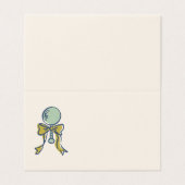 Navy and Mint Doodle Baby Rattle and Bow Blank (外部フラット)