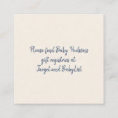 Navy and Mint Doodle Baby Registry QR Code エンクロージャーカード (裏面)