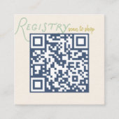 Navy and Mint Doodle Baby Registry QR Code エンクロージャーカード (正面)