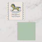 Navy and Mint Doodle Rocking Horse Baby Registry  エンクロージャーカード (正面/裏面)