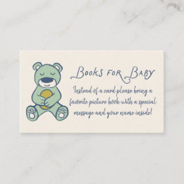 Navy and Mint Doodle Teddy Bear Book Request エンクロージャーカード