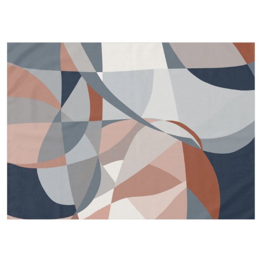 Navy and Rust(XIV)抽象芸術 テーブルクロス (正面(横))