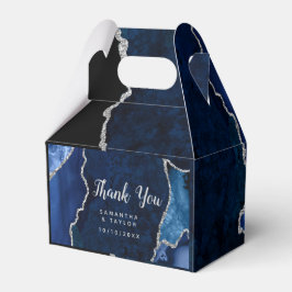 Navy and Silver Agate結婚's Thank You フェイバーボックス