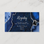 Navy and Silver Agate Wedding Registry エンクロージャーカード (正面)