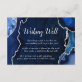 Navy and Silver Agate Wedding Wishing Well エンクロージャーカード (正面)