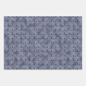 Navy and Silver Geometric Patterns Elegant ラッピングペーパーシート (正面)