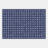 Navy and Silver Geometric Patterns Elegant ラッピングペーパーシート (正面2)