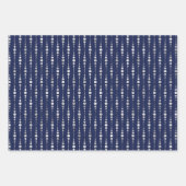 Navy and Silver Geometric Patterns Elegant ラッピングペーパーシート (正面)