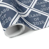 Navy and Silver Graduation Wrapping Paper | 2026 ラッピングペーパー (ロールコーナー)