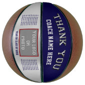 Navy and Silver, Personalized Basketball for Coach バスケットボール (縦)
