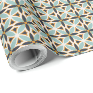 Navy and teal green textured mosaic Wrapping Paper ラッピングペーパー