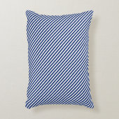 Navy and White Angled Stripes アクセントクッション (正面(垂直))
