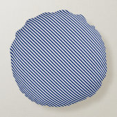 Navy and White Angled Stripes ラウンドクッション (裏面)