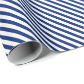 Navy and White Angled Stripes ラッピングペーパー (ロールコーナー)
