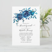 Navy and White Baby Shower by Mail 招待状 (スタンド正面)